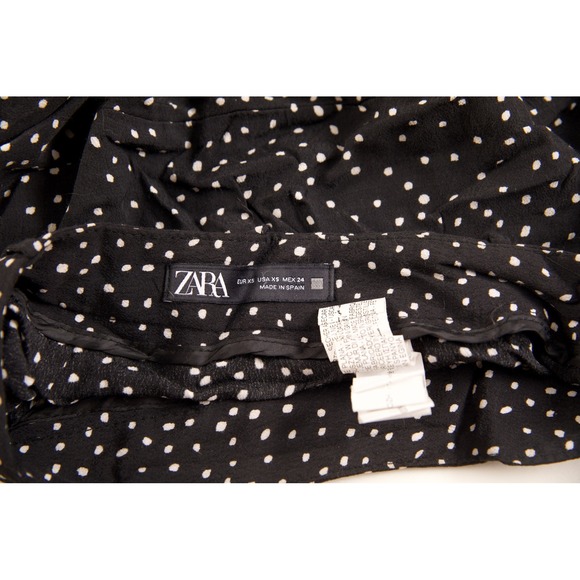 ZARA Black White Polka Dot Ruffle Tiered Mini Skirt XS - Picture 6 of 6